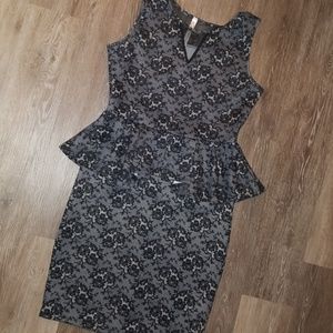 Black and white floral dress